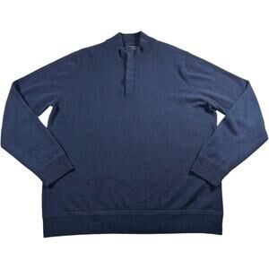 Nordstrom Preppy Old Money Men's Navy 100% Italian Cashmere Sweater Size: XL